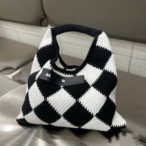 designer bag tote bag Luxury designer women's tote bag hobo knitted diamond grid contrasting shoulder bag handbag
