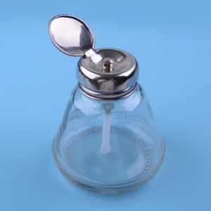 Burkar Letaosk Glass Container Press Type OneTouch Liquid Pump Dispenser 150 ml för nagellackborttagningsmakeup alkohol