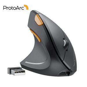 Fareler Protoarc EM13 BT Sol El Şarj Edilebilir 2.4G USB için Kablosuz Dikey Fare Bilgisayar Dizüstü Bilgisayar Dizüstü Bilgisayar PC için