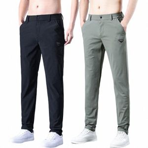 Mężczyźni Pockets Spodnie Mężczyźni elastyczne tali