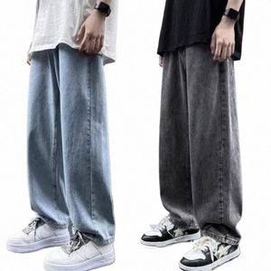 denim Jeans Men's Summer Thin 2022 Loose Straight Wide Leg Brand Versatile Teenagers Cowboy Fi Baggy Cargo Lg Pants n31J#