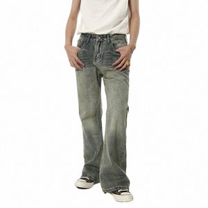 syuhgfa Trend Men's Vintage Casual Jean Loose Autumn Premium Streetwear Baggy Denim Pants Korean Fi Trousers 2024 New U8pc#