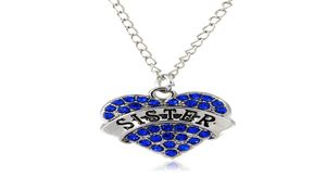 10 Style Mother Day Prezent Mom Córka Siostra Babcia Nana Family Naszyjnik Crystal Heart Wiselant Rhinestone Naszyjnik Wholes8243827