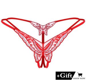 Women039s Höschen Sexy Erotische Frauen Spitze Schmetterling Pailletten GString Slip Ouvert Weibliche Tanga Für Sex Transparent Underwea5284930