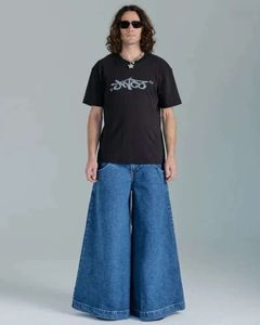 남자 청바지 jnco baggy y2k mens 힙합 포켓 블루 빈티지 데님 바지 haruku 고딕 넓은 바지 스케이트 보드