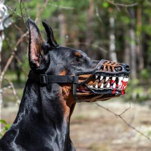 銃口新しいハロウィーンコスチュームゾンビドッグマスクバスケットケージ銃口トレーニングピットブルの歯で歯で犬の口カバーを噛むためのトレーニング