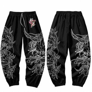 2021 corredores harajuku sweatpant fi homens bolso calças de carga hip hop preto impressão calças moletom p8e9 #