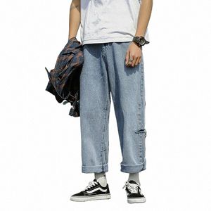 Tfetters marka 2024 prosta noga dżinsy mężczyźni fi wiosenne lato Vintage Mid Rise Baggy Jean Mans Korean Streetwear 70L5#