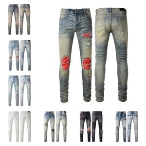 Men high quality vintage do old wash worn jeans male personality fashion youth slim slim pants Am broken male28-40