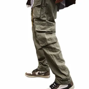 Spodnie Cargo Mężczyźni 2021 Hip Hop Streetwear Jogger Pant Fi Spodle Multi-Papier Casual Joggers Men Pants Y7EI#
