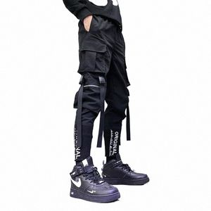 Stylish Japanese Fi Harajuku Hip Hop Men Pants Streetwear Cargo Pants For Men Ribb Pockets joggers Techwear Mane Trousers G41f#