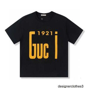 Designer de alta qualidade e alta versão verão coreano luxo moda gu impresso logotipo masculino e feminino solto casual camiseta 8j9v