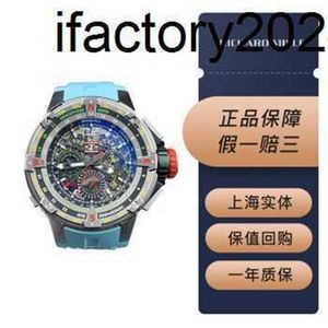 Richrsmill Watch Swiss Watch vs Fabrika Karbon Fiber Otomatik Fabrika Saati RM60-01 Denizcilik Pierres Hollow Mens45pa