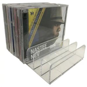 Racks CD -lagringshållare Rack Display, Premium Organizer Clear Acrylic CDDVD Stand