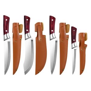 Knivar förfalskade kök deboning knivar rostfritt stål köttklyver för att klippa skalning av skivning kock matlagning kniv bbq verktyg