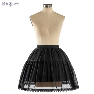 Black Dress Little Lolita Lace Hem Short Tutu Skirts 2 Hoops Ballet Underskirts Petticoat for Comic Exhibition Cosplay Costume