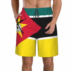 Mäns Moçambique Flag Beach Pants Shorts Surfing M-2XL Polyester SwimeWear Running M3JW#