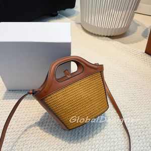 Top quality Micro Women Straw Handbag Mini Lady Crossbody bag Cute shoulder bags Box fashion Hobos Lady Fabric Buckets Purse Summer outfit