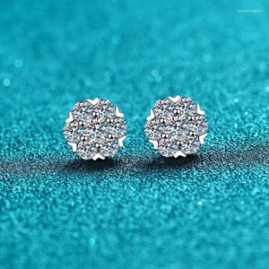 Stud Earrings 925 Sterling Silver Female Snowflake 48 Cents 160 Moissanite