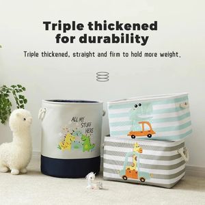 Baby Laundry Basket Cute Lion Foldable Toy Storage Bucket Picnic Dirty Clothes Box Organizer Cartoon Animal 240319