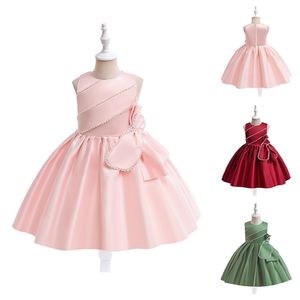 Adorabile rosa verde vino gioiello perle Abiti da spettacolo per ragazze Abiti da ragazza di fiori Abiti da compleanno/festa per ragazze Ragazze per tutti i giorni Gonne Abbigliamento per bambini SZ 2-10 D326193