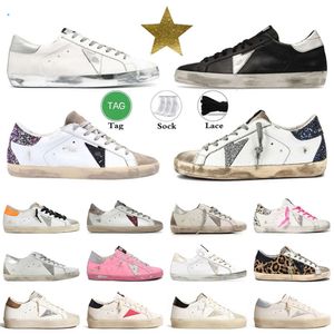 Casual Shoes Designer Shoes Golden Shoes Women Hi Super Star New Gooses Ball Star Do Luxury Shoe Italy Brand Sneakers Sequin Stars Old Dirty äkta lädertränare