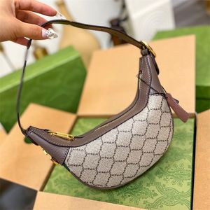 LOOP DE BACA DE DESIGNER CROISSANT MINI OPHIDIA SENHORAS HOBOS HOBOS Vintage Bolsas de elemento clássicas Bolsas de ombro Crossbody Pacote UnderArm