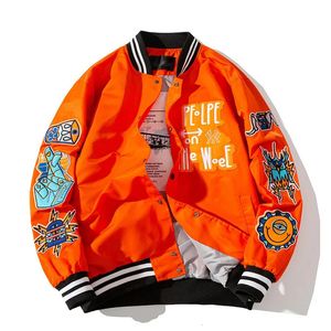 Хип-хоп Лоскутные бейсбольные куртки Мужские кожаные куртки-бомберы с надписью «Маргаритки» Женские весенние уличные пальто большого размера 240320