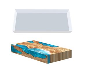 Moldes de silicone suporte moldes ferramentas de bolo moldes epóxi rface máscara placa molde grande silicone para mesas de rio com madeira branca allse1856501
