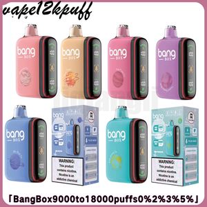 Bang Box, 9k ila 18K olmak üzere iki puf moduna sahiptir. Tek kullanımlık elektronik sigara kasası 650mAh ile yüklenebilir. 0% 2% 3% 5% 5 puf 9000 puf 180000 Puffvape Elektronik Ekran