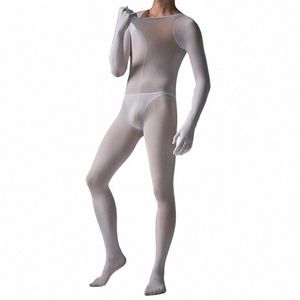 Sheer Sexy Men's Macacão Voltar Aberto Bodystocking Preto Ver Através Onesies Bodysuit Slim Fit Pele Calças Pijamas para Casais 168j #