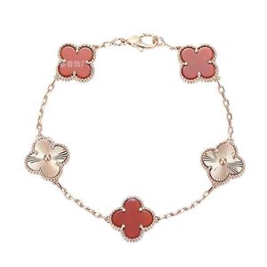 Marke Charm High -Version Clover Armband Van Mijin Elektropliertes Präzisionsausgabe Rosegold