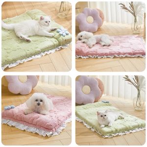 Mats Lovely Washable Pet Bed With Lace Anti Anxiety Cuddler Pet Nests For Small Medium Large Size Dog Cat