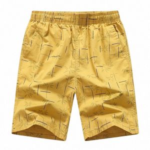 beach Shorts Men Summer Quick Dry Board Swimsuits Man Swim Trunks Athletic Running Gym Pants Yellow Print Shorts 84NQ#