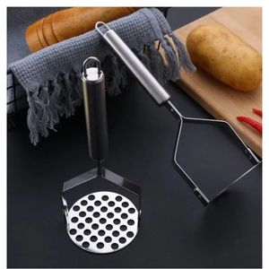 Stainless Steel Potato Masher Kitchen Pumpkin Garlic Vegetable Fruit Easy Mud Press Grinder Food Crusher Kitchenware home gadget- For Kitchen Vegetable Crusher