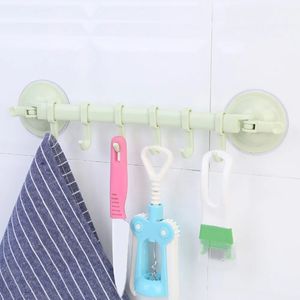 2024 1 PC Bathroom Hanger Hooks Durable Wall Vacuum Rack Suction Cup 6 Hooks Towel Bathroom Kitchen Holder Sucker Hanger Storage