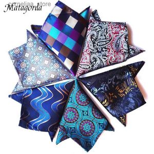 Fazzoletti Bandane Durag Moda Uomo Hanky Paisley Maglia Tasca Asciugamano Geometrico Matrimonio Business Set Maniglia Testa Verde Quadrato Sciarpa Scollo Y240326