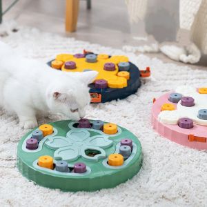 Leksaker interaktiv katt hundpussel leksakslocka matskålar för katter små hundar kattunge husdjur träning leksaker förbättrar iq spel juuguetes para gatos