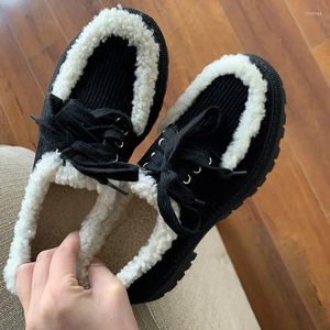 Dress Shoes 9 Years Old Shop Real Wool Winter Warm Women Heels Thick-soled Waterproof Round Toe High-End Fashion Low Heel
