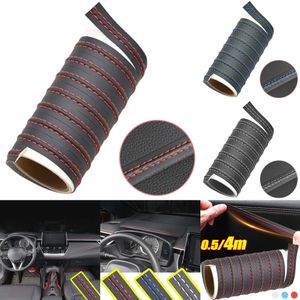 New Car Self-Adhesive Line Interior Dashboard Molding Decorative Pu Leather DIY Modifications Decoration Trim Strip