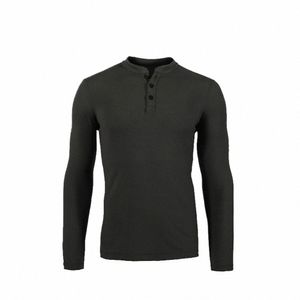 Huntsman Henley Erkekler% 100 Merino Yün Jersey Base Katmanı LG Kılıf Orta Ağır Yukarı Dışarı Kapı Sıcak Termal Tad Tarz Giysileri Gömlek 56BG#