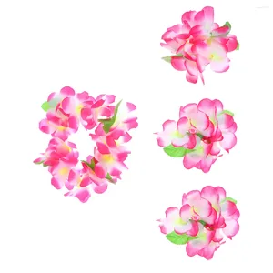 Kwiaty dekoracyjne hawajski kwiatowy naszyjnik hula taniec girland choker dla kobiet naszyjniki trawiaste spódnice