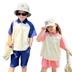 vestito estivo per bambini in cotone di alta qualità due pezzi set a maniche corte ragazzi ragazze t-shirt per bambini pantaloncini set uniforme scolastica per bambini