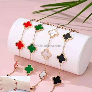 Frauen Custom Trendy Edelstahl Lucky Charm Clover Blattverbindungs Armband Schmuckgeschenke