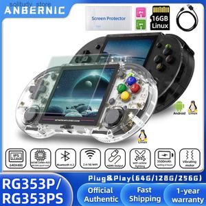 Jogadores de jogos portáteis ANBERNIC RG353P RG353 64 Bit Retro Handheld Game Console RK3566 3,5 polegadas I Suporte de tela 5G WiFi 4.2 Bluetooth Plug Play Q240326