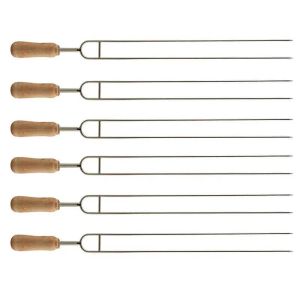 Accessoires 6PCS Edelstahl Usthaped Barbecue Lilling Fork Nadel Grillspieß