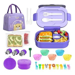 27st Lunch Box 1300ml Microwave Food Container Bento Storage Bag Sauce Spoon Fruit Fork For Kids Adults Picnic Thermos 240312