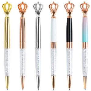 New Creative Rhinestone Crystal Ball Pen Crown Metal Pen School Stationery Office Supplies Gifts5471254