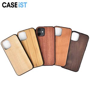 CASEiST Capas de telefone de madeira de luxo Plaine em branco OEM Gravação a laser esculpida em madeira real Bambu Soft Edge Capas móveis para iPhone 15 14 13 12 11 Pro Max XS XR 7 8 Plus Samsung