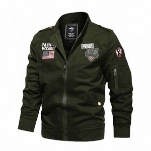 Militärstiljacka Men Air Force Pilot Combat Bomber Tactical Flight Jackets Male Spring Casual Solid Color Cott Mens Coats T6G3#